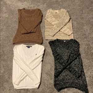 4 - variety colored sweaters size medium